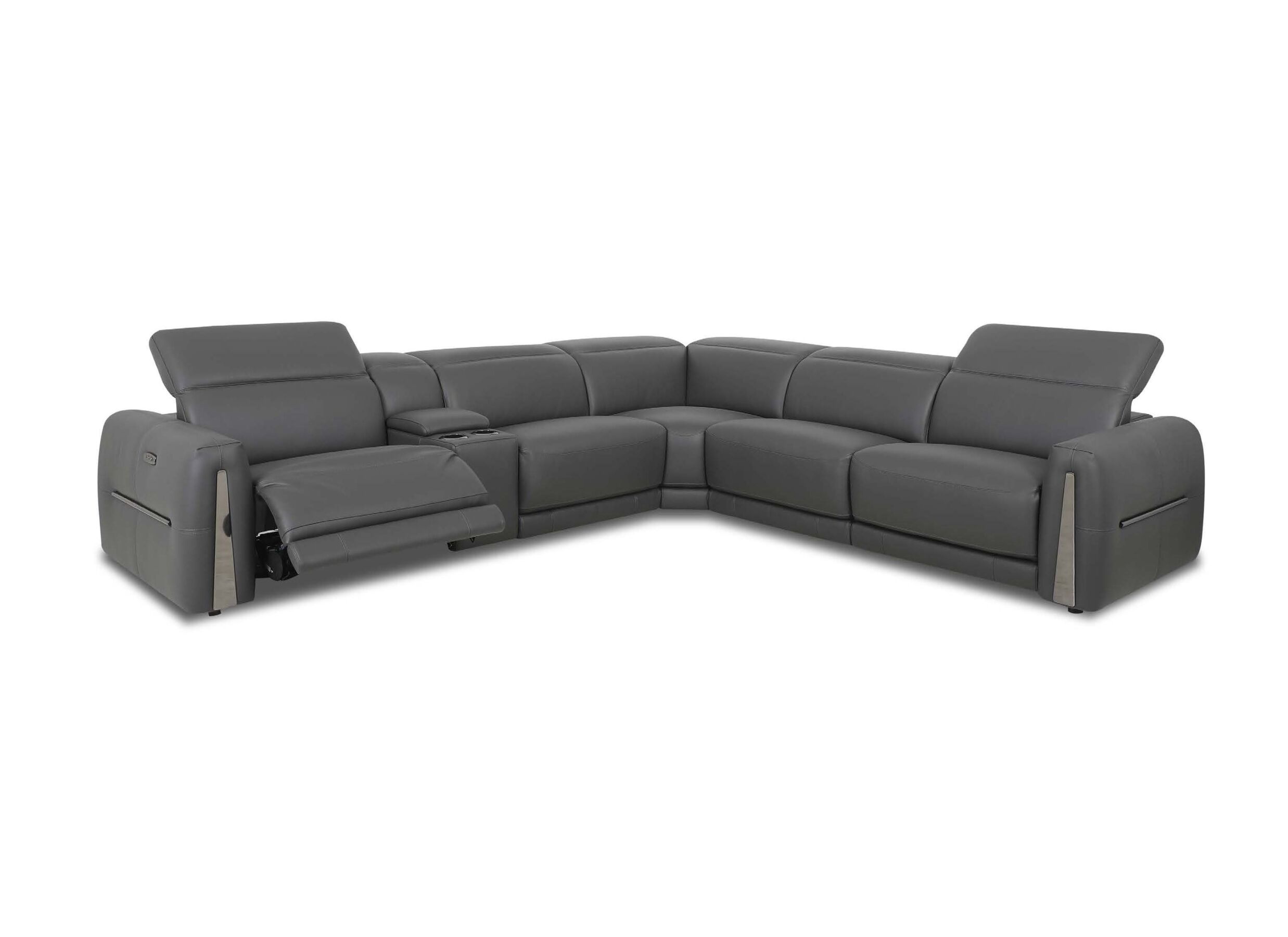 Overzichtsfoto - Hoeksalon Bush 322x290cm - leder - shalegrey