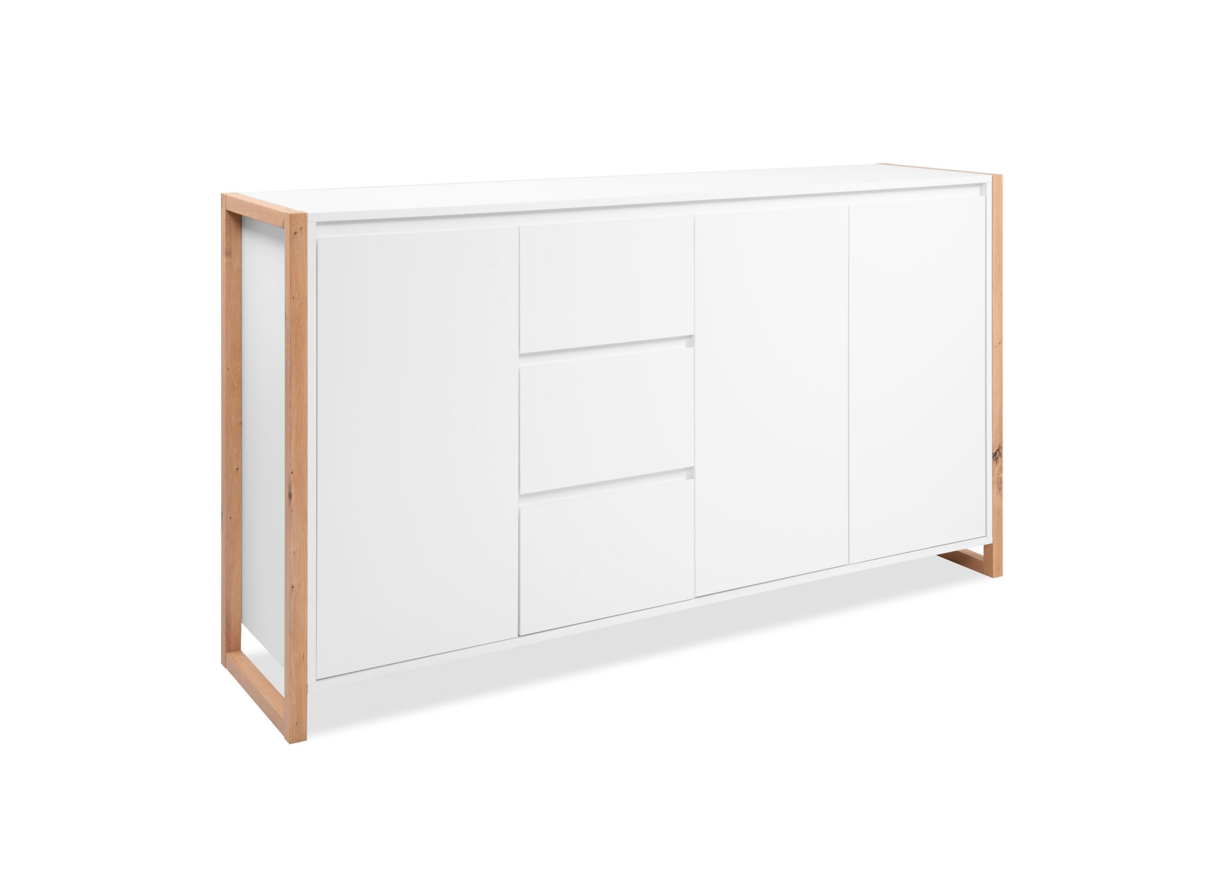 Hoofdfoto - Commode Denver 160x40x88cm - decor - wit & artisanale eik