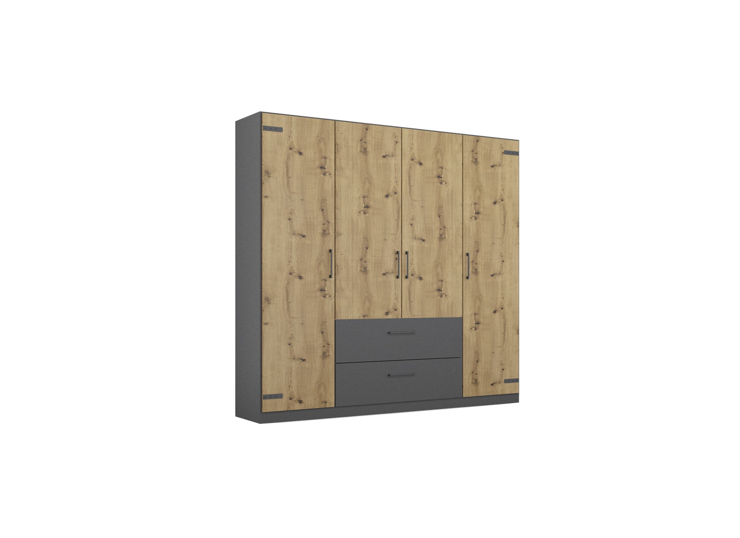 Garde-robe Butte 181cm - Garde-robe Butte 181cm - décor - chêne artisanal/gris