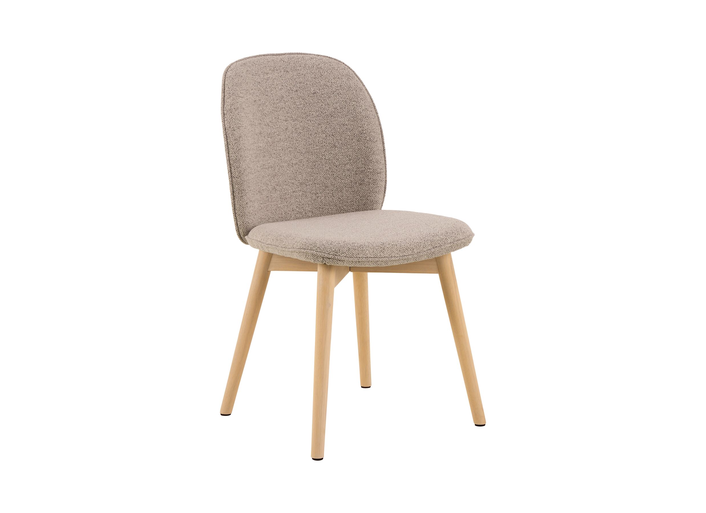 Hoofdfoto - Stoel 47x49,5x89cm - stof - beige/white oiled oak
