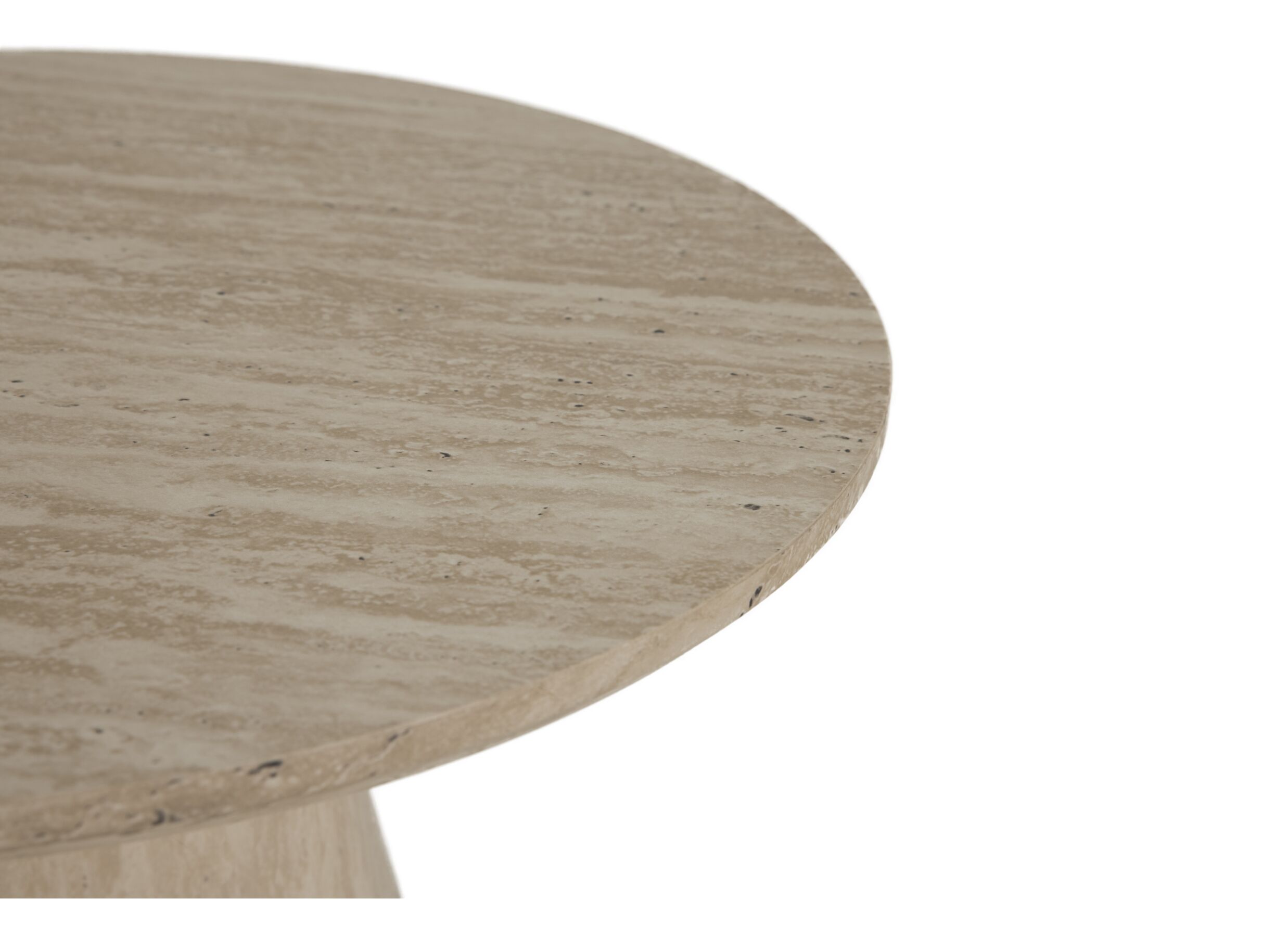 Detail - Table basse Tilda Ø80x40cm - décor - travertin look
