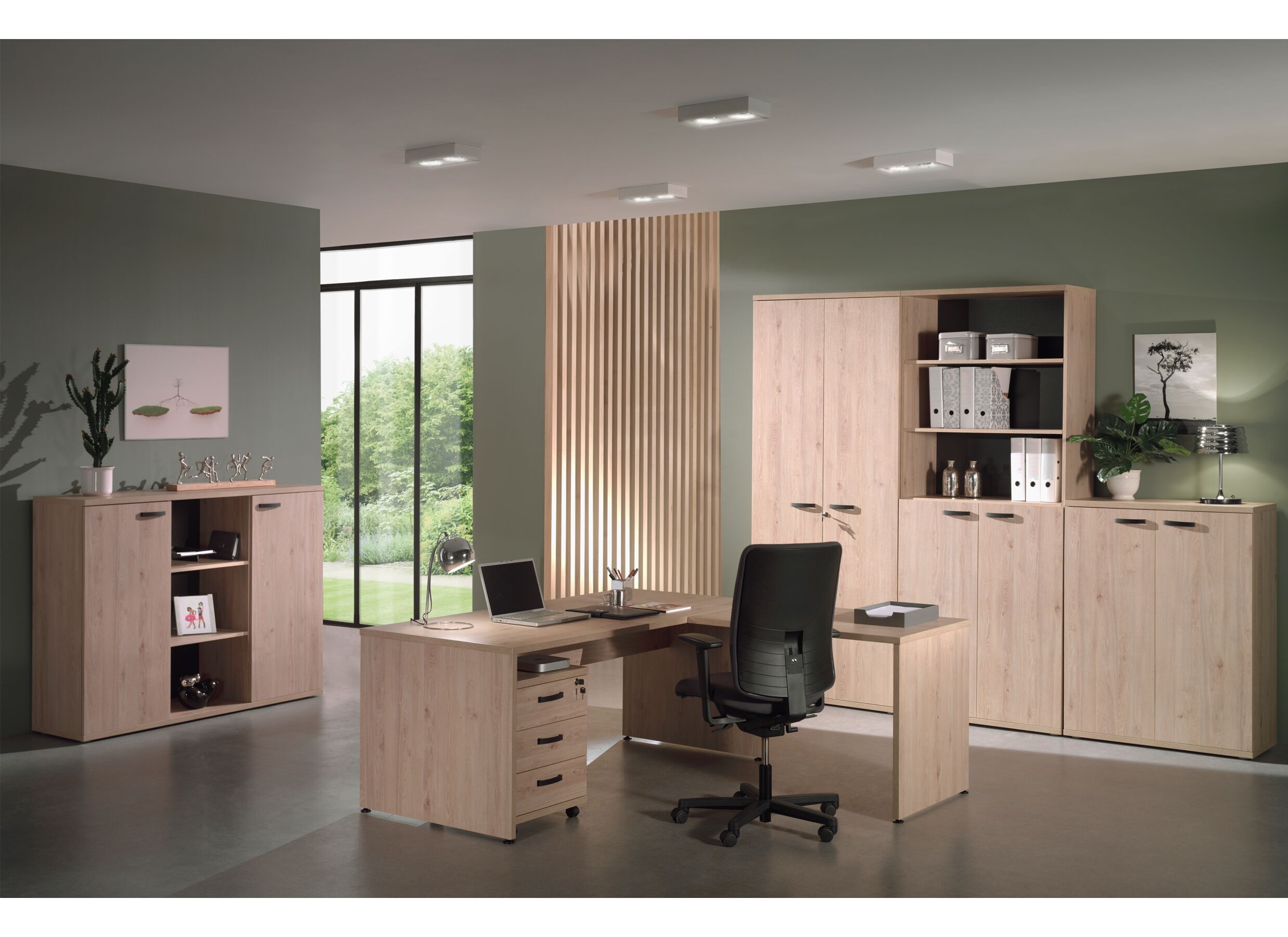 Opbergkast Rio 160x40x117cm - melamine - lente eik