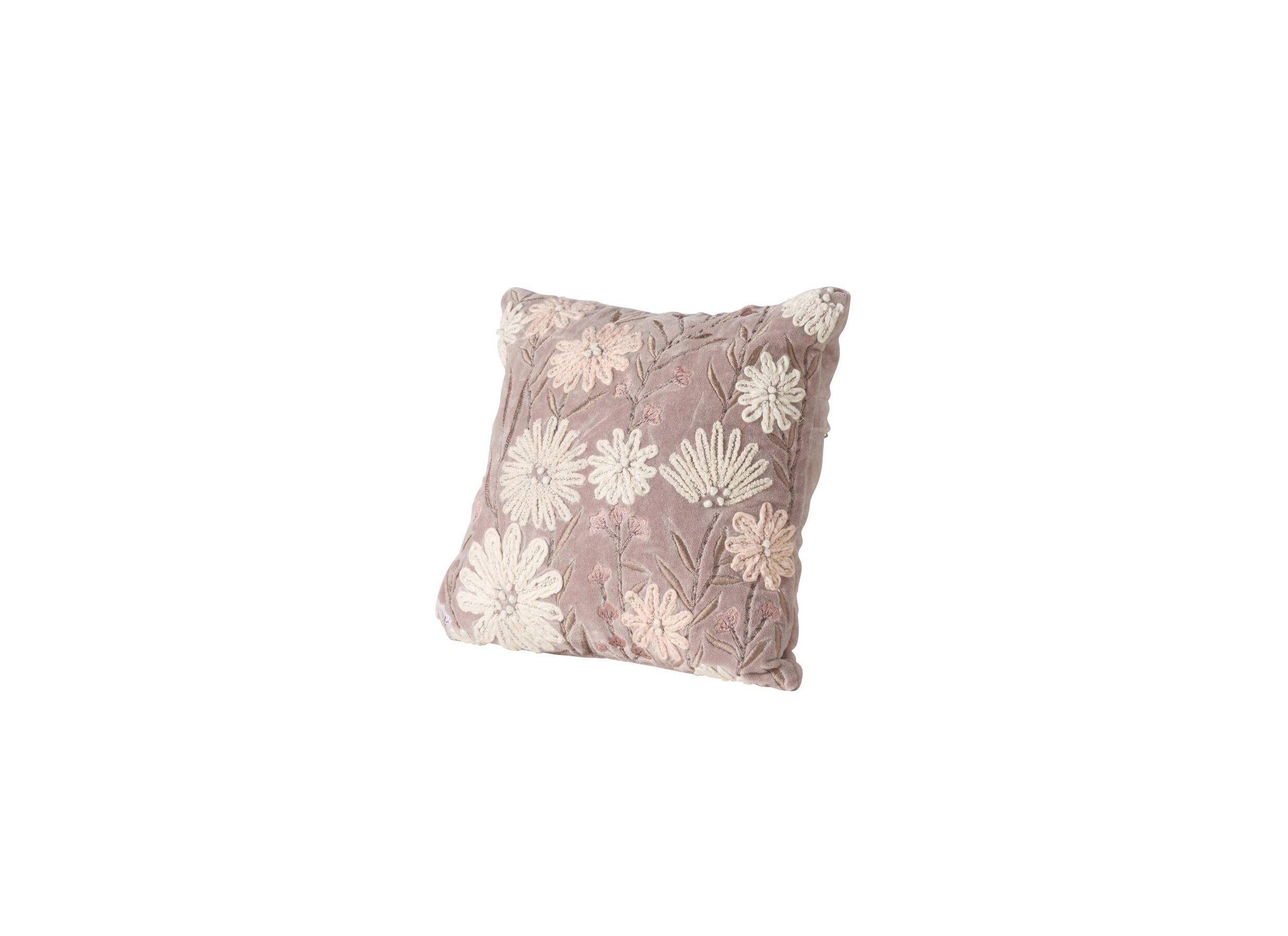 Kussen Peline 30x30cm - katoen - lichtroze - Coussin Peline 30x30cm - coton - rose clair