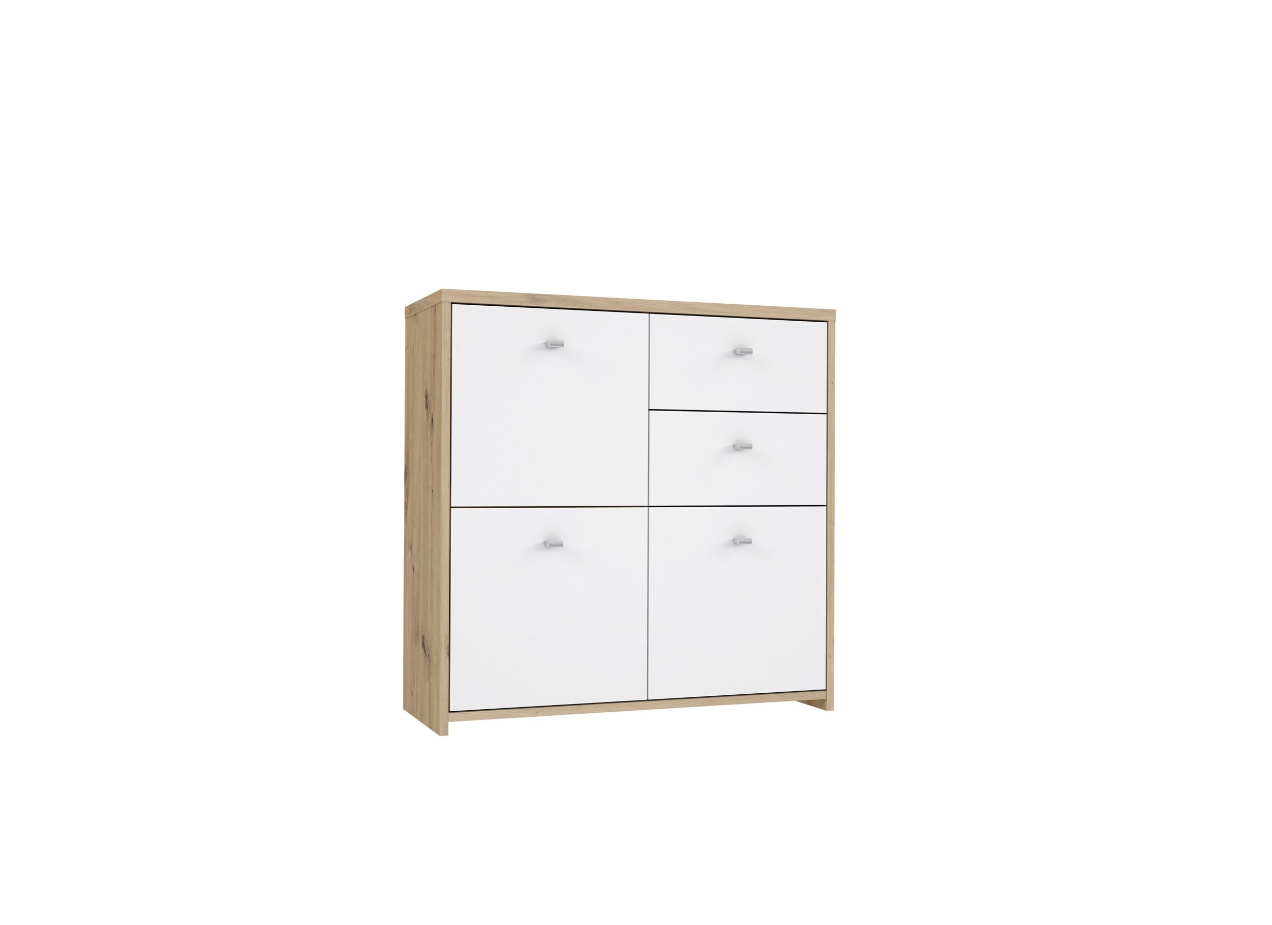 Armoire 77x30x78cm - Armoire Best Chest 77x30x78cm - panneau décor - chêne artisanal/blanc