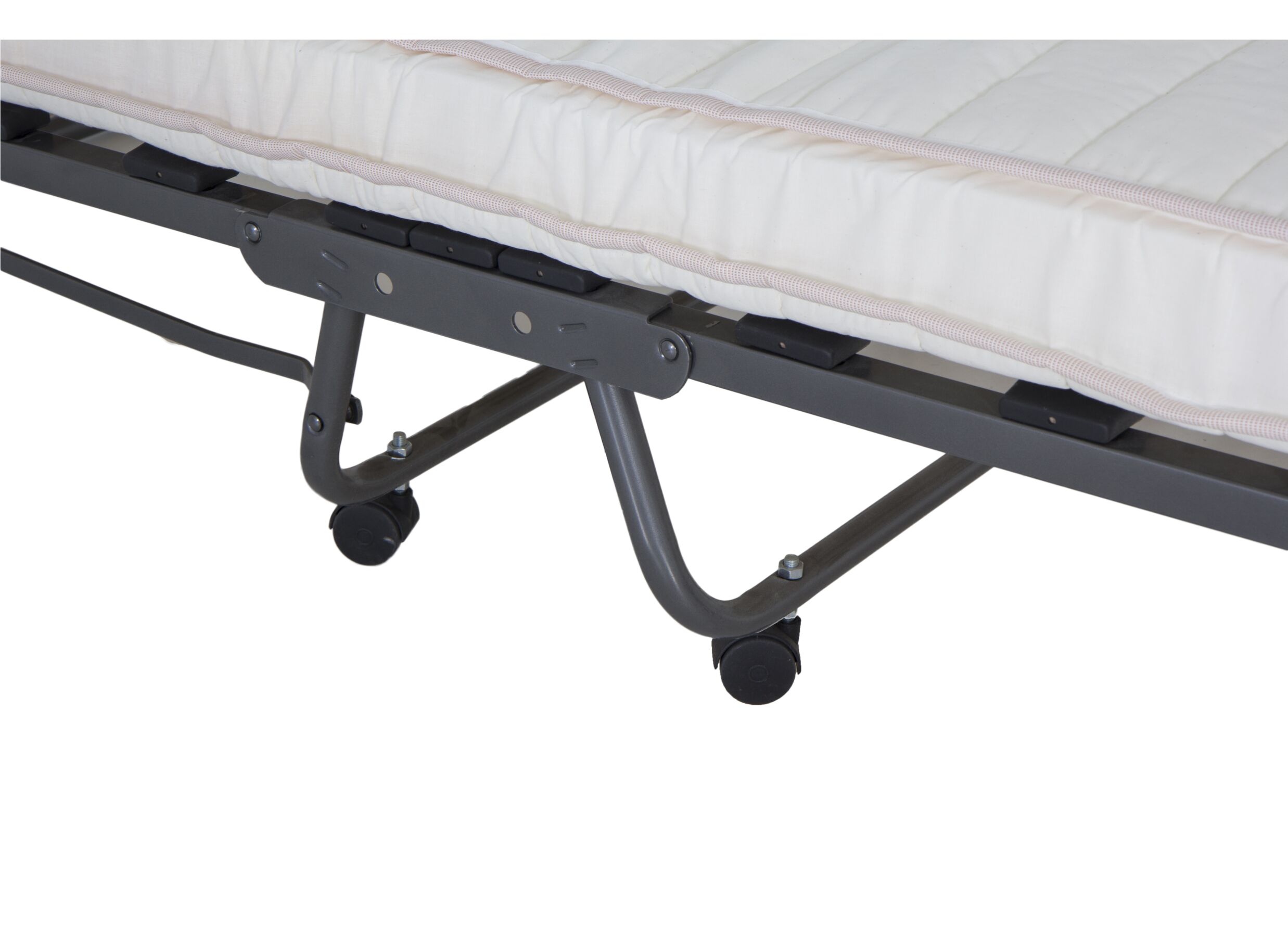 Logeerbed Morfeo 80x190cm - metaal - zwart & wit met matras en bodem