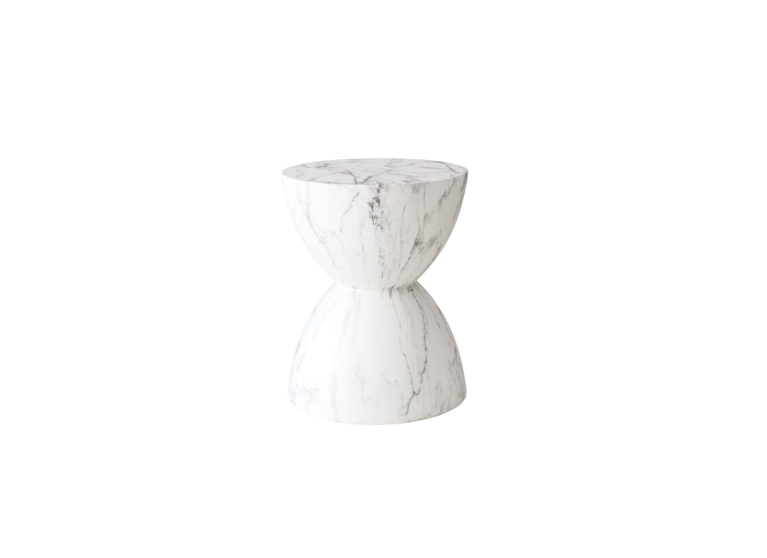 Bijzettafel Tilda Ø32cm - polystone - wit/grijs - Table d'appoint Tilda Ø32cm - polystone - blanc/gris
