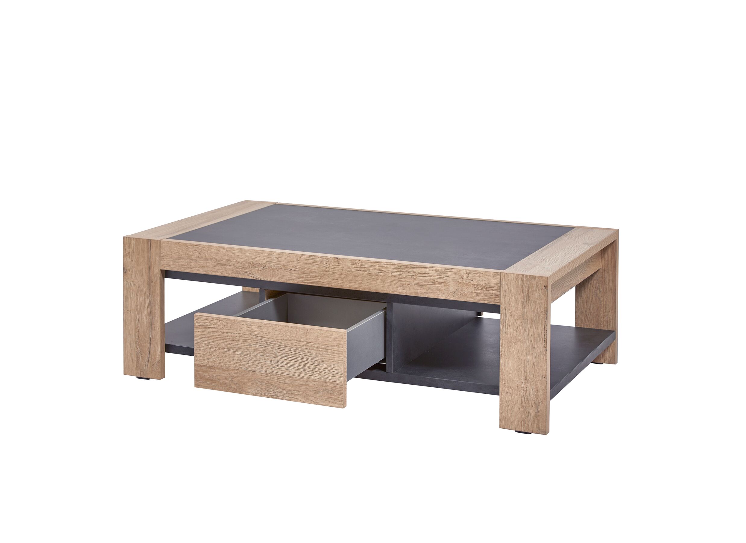 Salontafel bruin grijs met opbergruimte