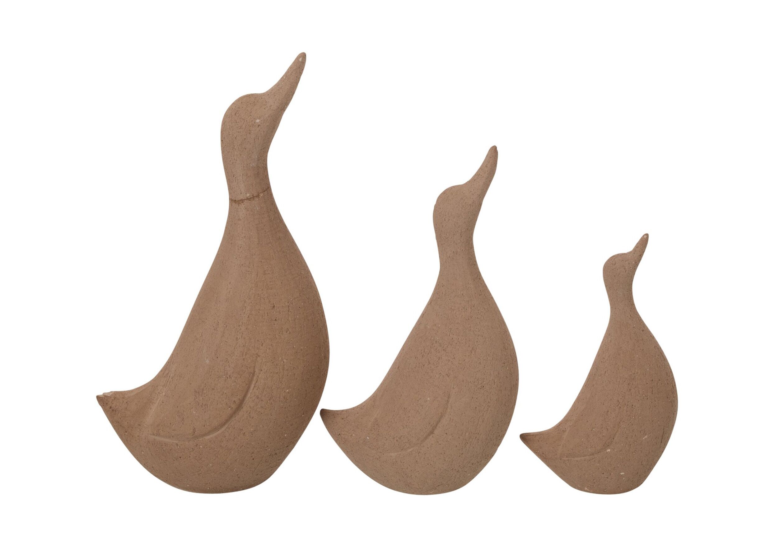 Aperçu - Déco Canard 17,5x12x32,5cm - porcelaine - beige lot de 3