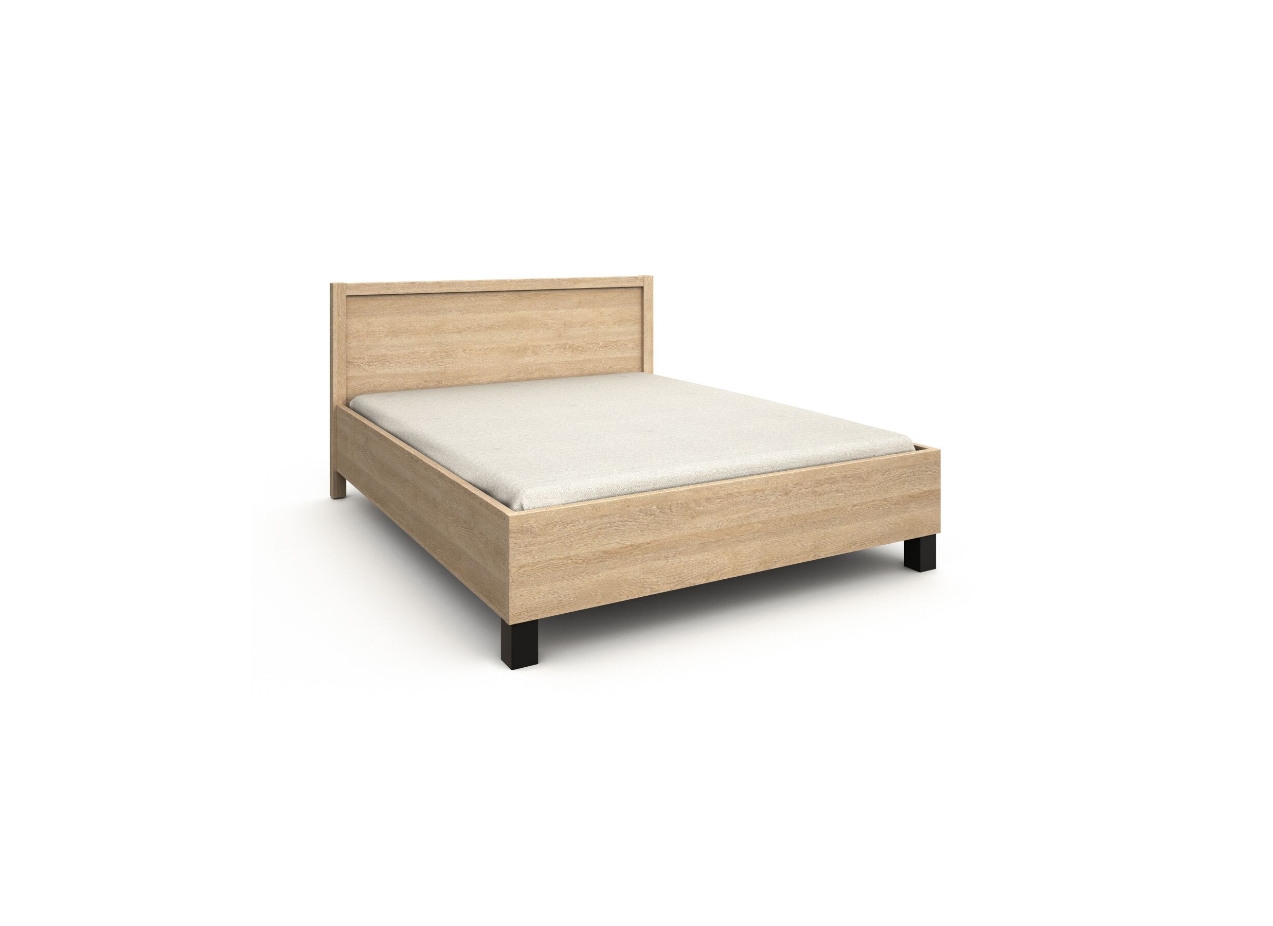 Bed Tessa 160x200cm - melamine - zand eik - Lit Tessa 160x200cm - mélamine - chêne sable