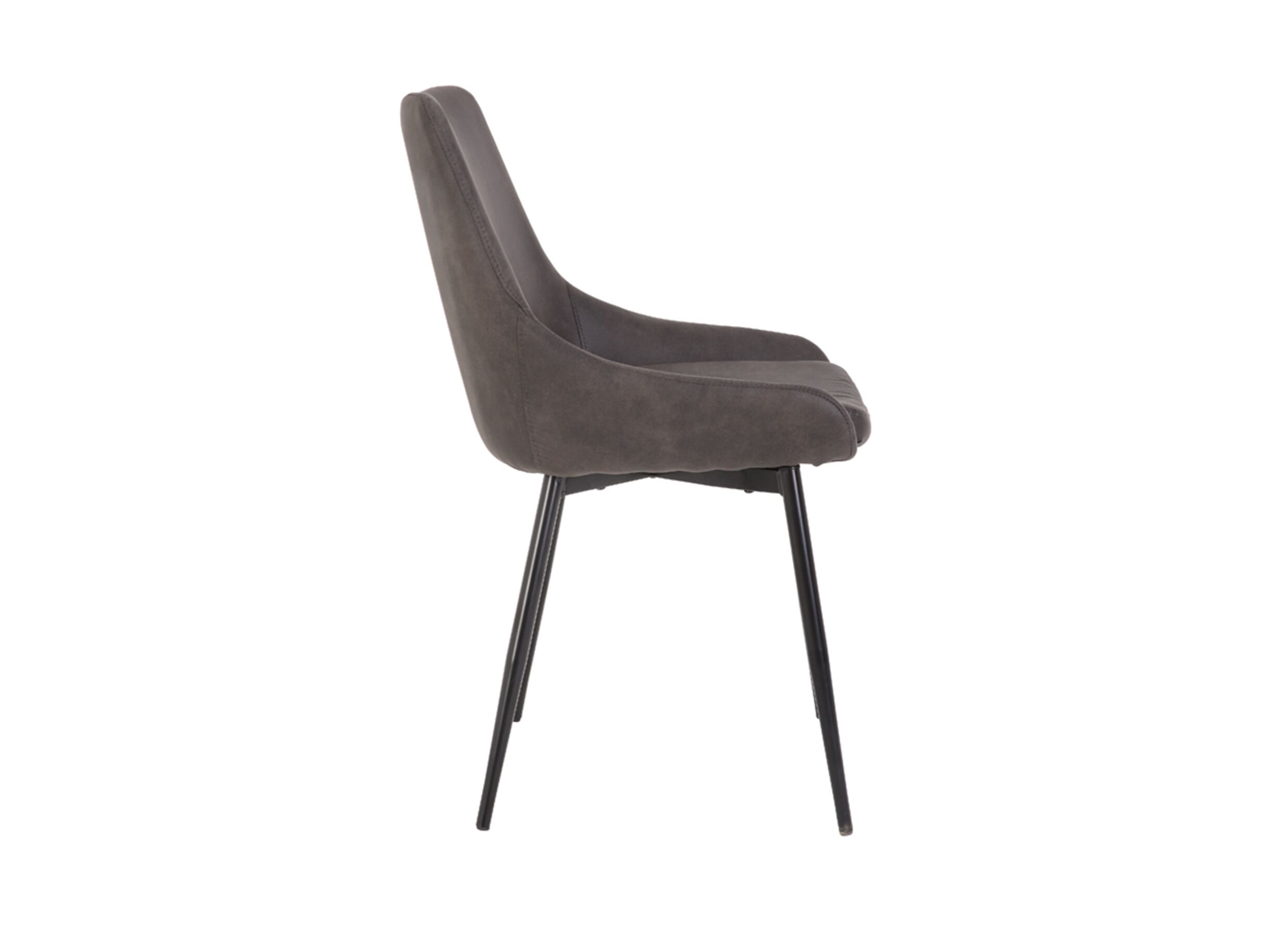 Chaise coque Flagey 48x49x86cm - microfibre - anthracite