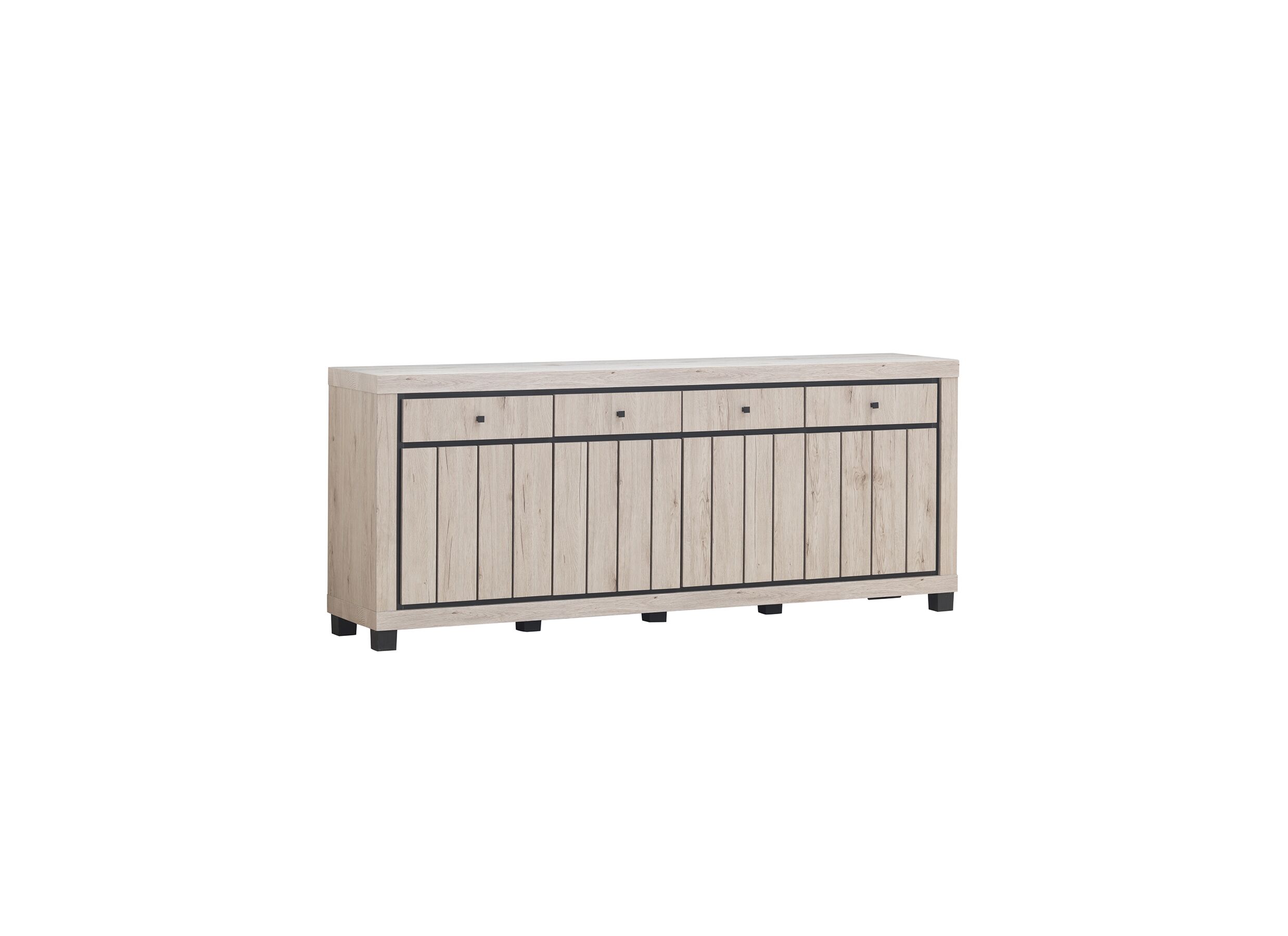 Buffet Eureka 225cm - Buffet Eureka 225cm - film décoratif - natural oak & black