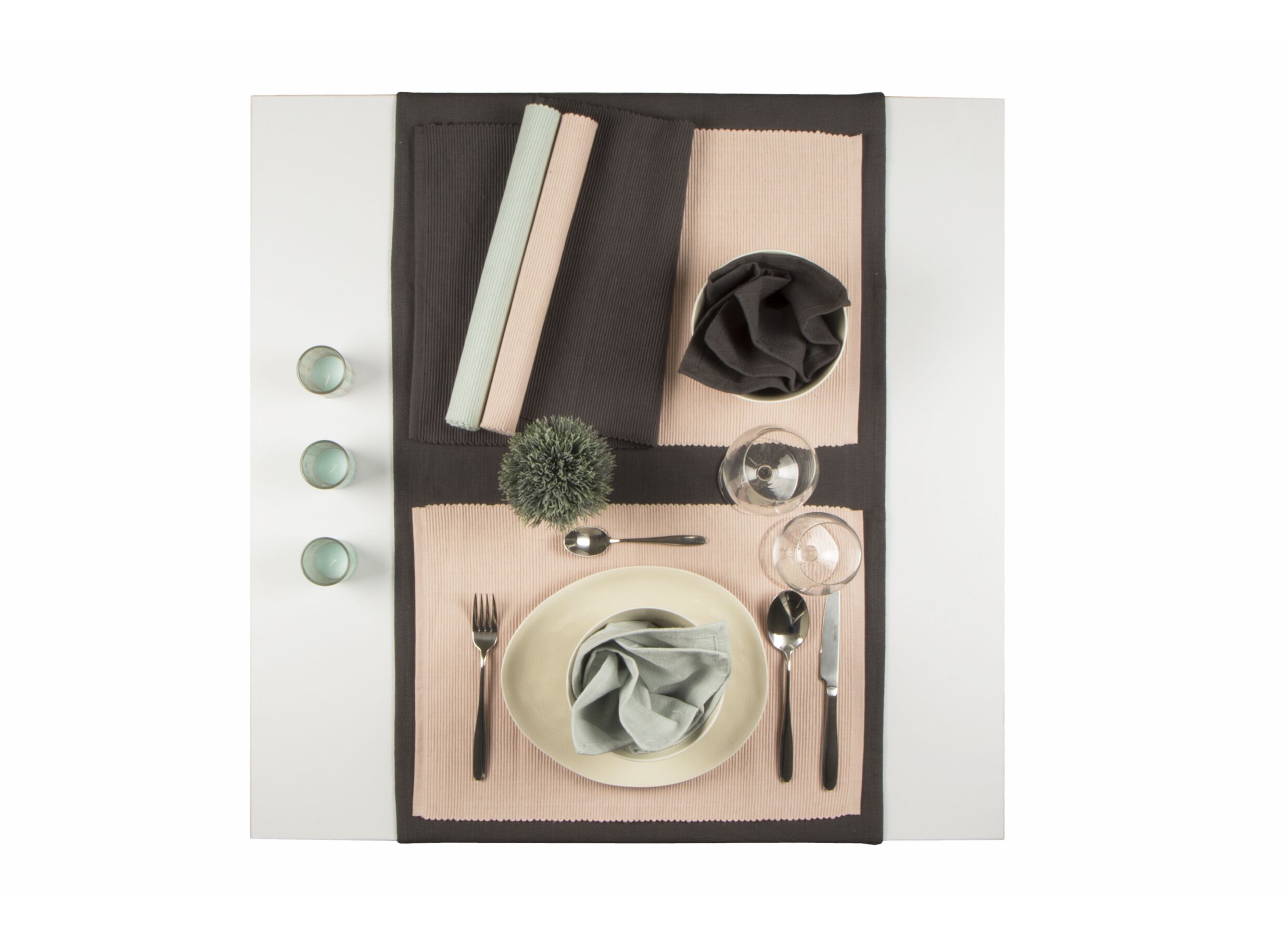 Foto ambiance - Chemin de table Badu 50x150cm gris