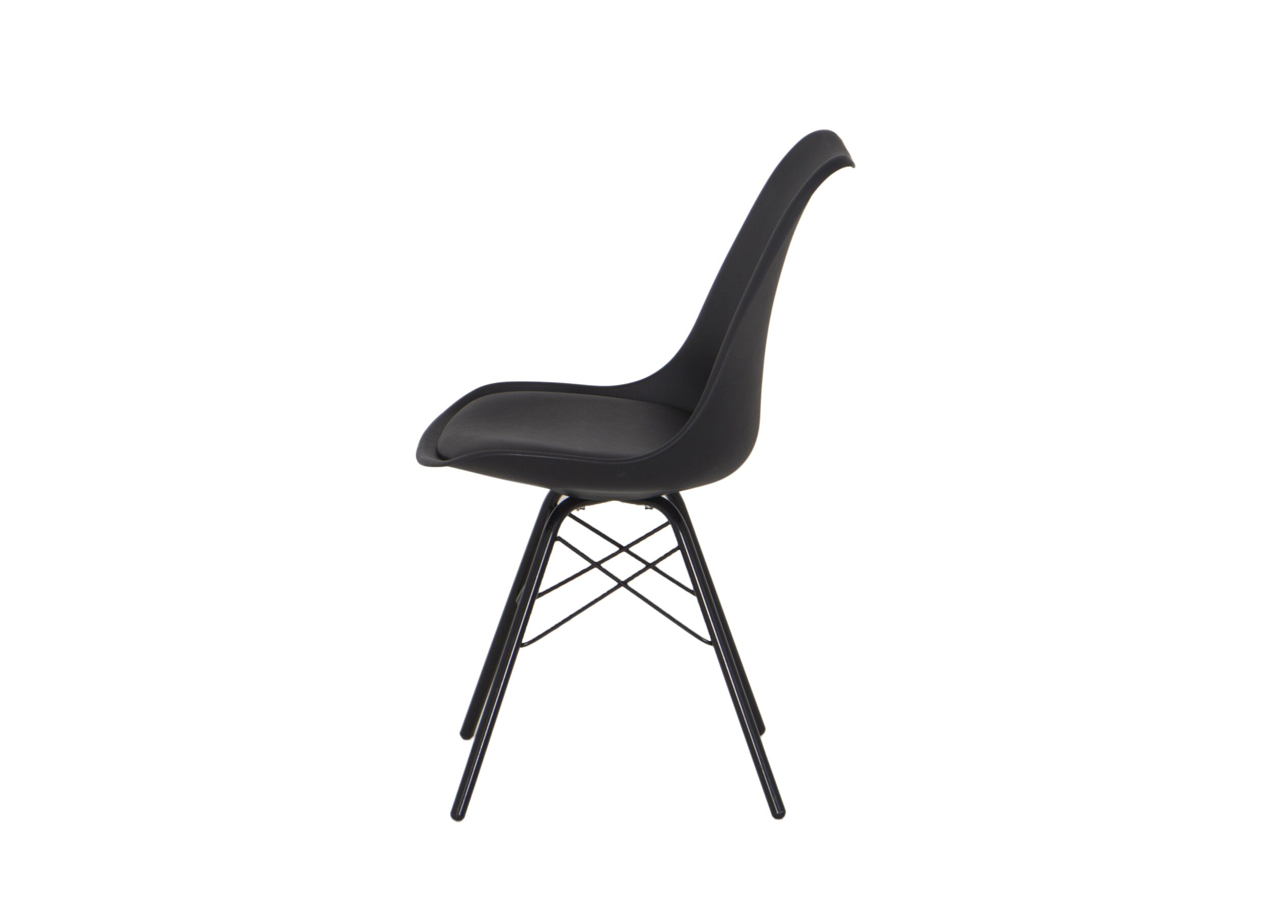 Chaise coque Gigi 49x55x82cm - similicuir - noir