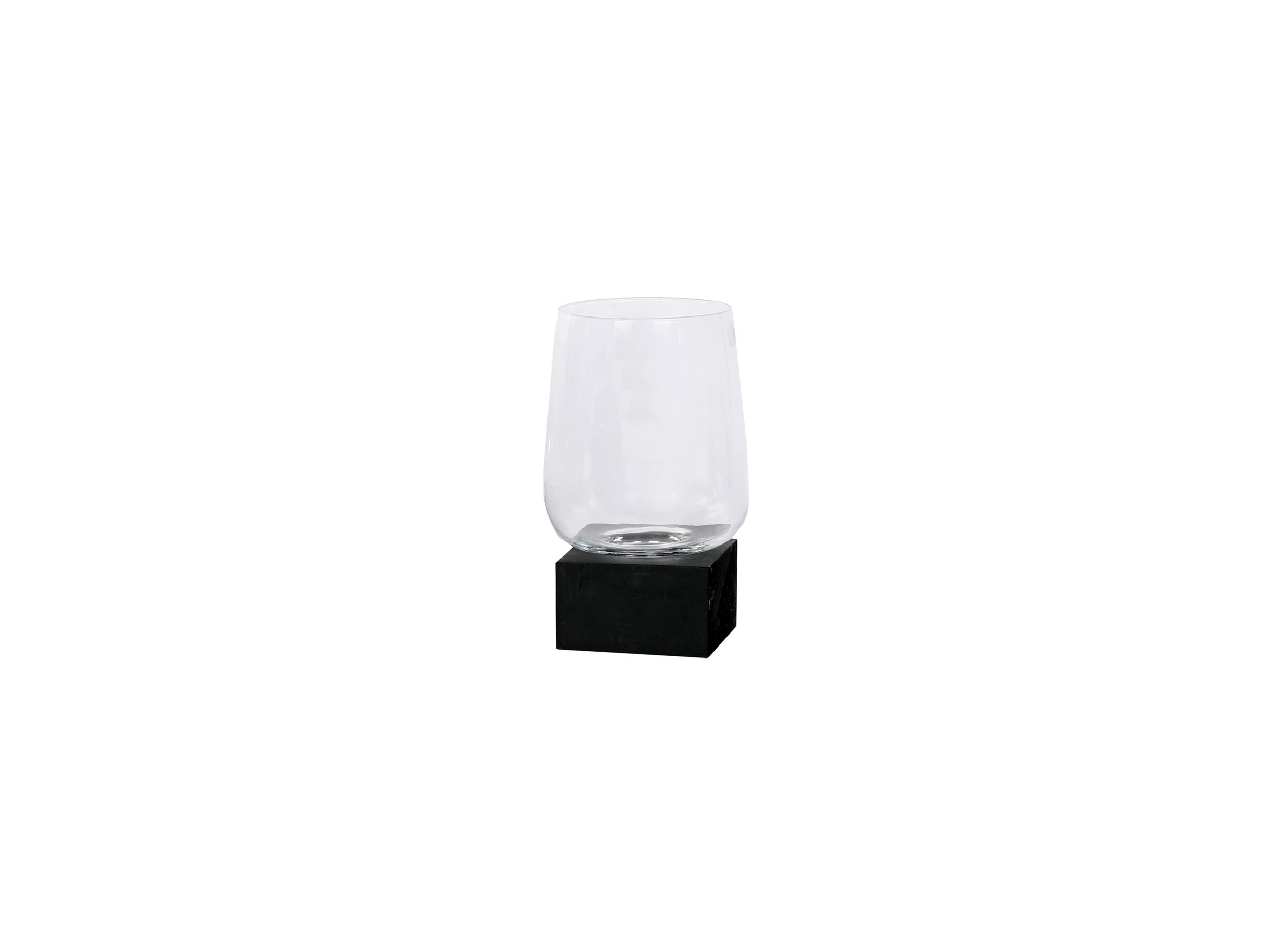 Plus Important - Porte-bougie H45cm - bois massif & verre - noir