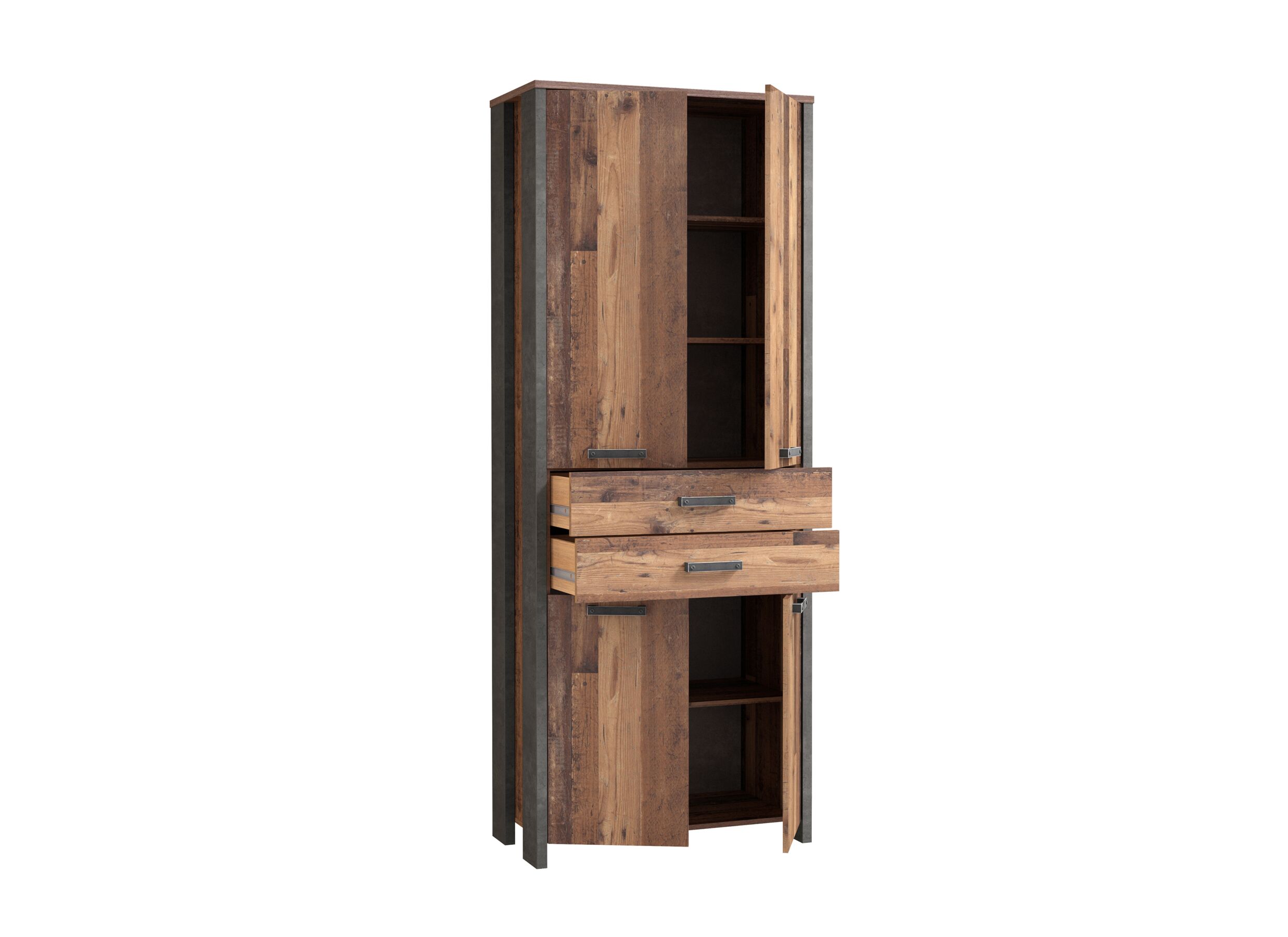 Disposition - Armoire de rangement Clif-B 86cm - panneau décor - old wood