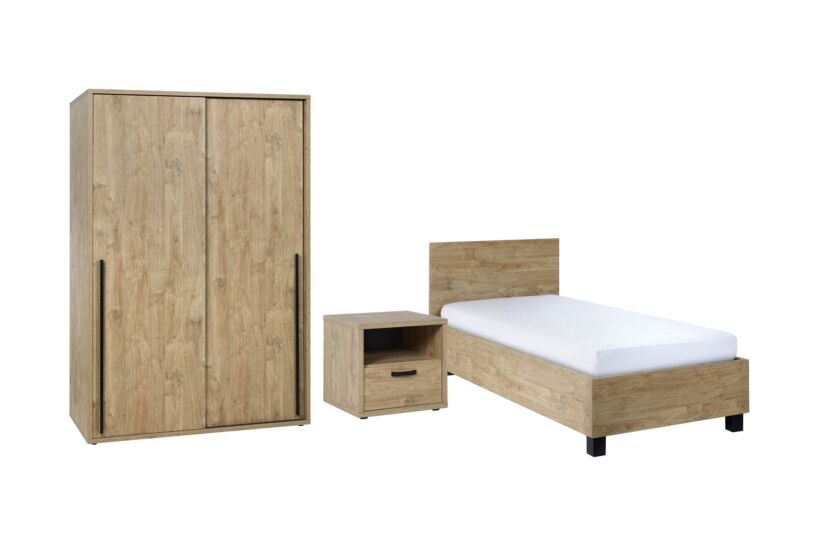 Chambre enfant Casper avec lit 90x200cm armoire à portes coulissantes