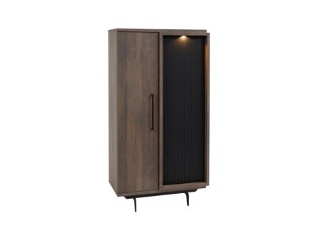 Barkast Trentino 88cm - melamine - gouden eik/mat zwart