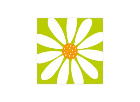 Serviette Happy Flower Green 33x33cm - papier - wit & groen - 20 stuks