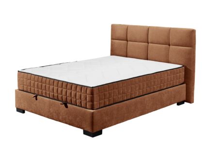 Bedbox Nagol A 140x200cm met opbergruimte stof cognac