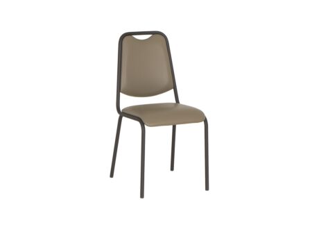 Stoel Sunny lederlook taupe grijs