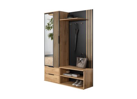 Halkast Tamarisk 140cm - melamine - wotan oak & zwart