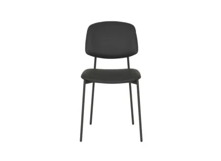 Stoel Lugano 46,5x55x81,5cm - staal/lederlook antraciet