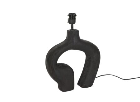 Lampenvoet E27 H35cm - hout - zwart