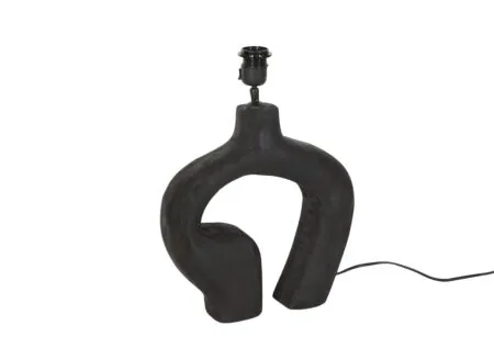Lampenvoet E27 H35cm - hout - zwart - Pied de lampe E27 H35cm - bois - noir