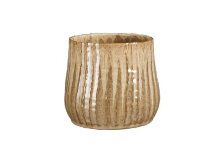 Bloempot Vida Ø15,5x14cm - stoneware - bruin