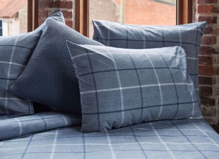 Dekbedovertrek Joss 240x200/220cm - flanel - blauw