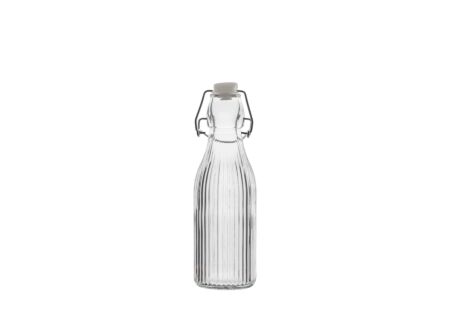 Fles Gestreept 250ml - glas - transparant