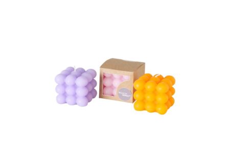 Kaars Bubble paars oranje roze