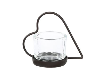 Theelichthouder Elisa H10cm - metaal - zwart