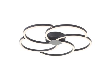 Plafondlamp Fico Ø57cm - aluminium/plastiek - zwart
