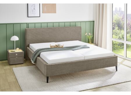 Bed Lisa 180x200cm - stof - bruin