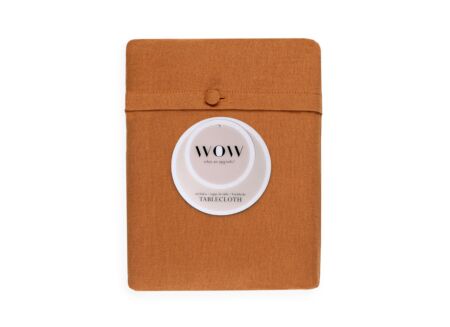 Tafelkleed WOW Essence Henna 2pc 150x250cm - katoen & linnen - bruin