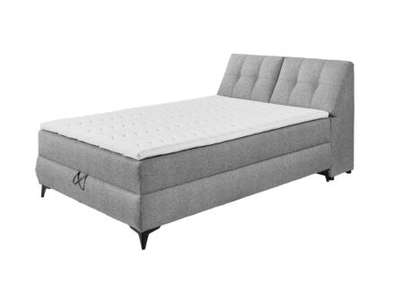 Bedbox Atlantis 140x200cm met opbergruimte stof grijs