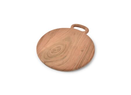 Serveerplank met handvat Ø30cm - acaciahout - bruin