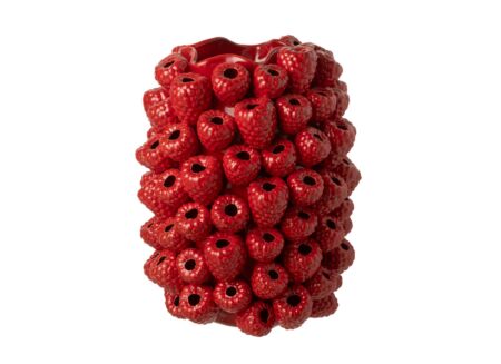 Vaas Berry Relief H45cm - stoneware - kerstrood