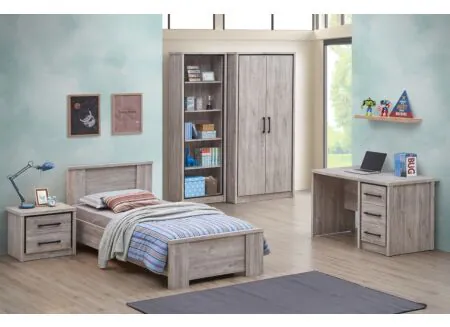 Kleerkast Elias 100cm - decor - grijze eik