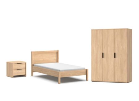 Kinderkamer Gloria met bed 120x200cm - 3-deurskast 150cm en 1 nachtkastje