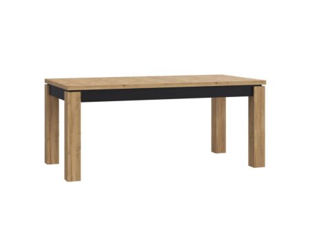 Tafel Kaszimiro 180/220x90cm - meubelplaat - waterford eik/zwart