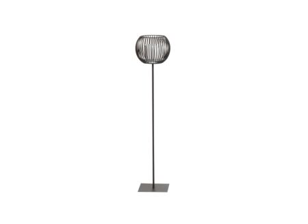 Windlicht Pino H90cm - metaal & glas - zwart
