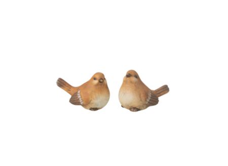Beeldje Vogel H7,5cm - porselein - bruin