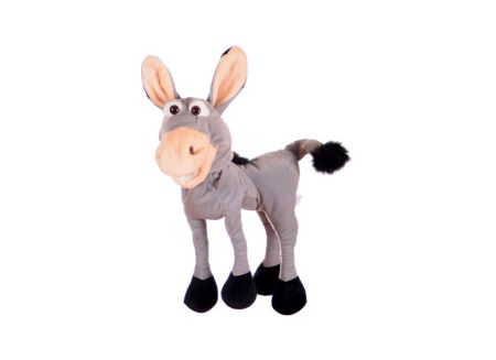 Handpop Fridulin de ezel H46cm - polyester - grijs
