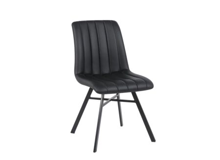 Stoel Gorgo 58x51x86cm - lederlook - zwart