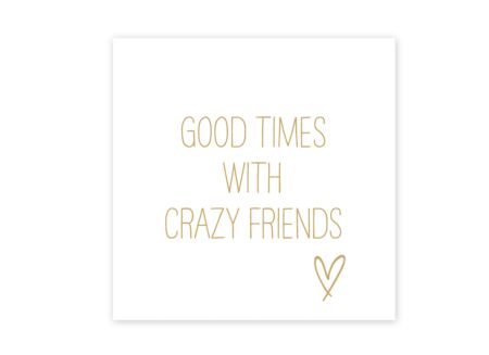 Serviette Crazy Friends 33x33cm goud 20 stuks