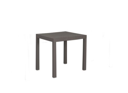 Table de jardin Hana 72,5x72,5cm - matière synthétique & métal - taupe