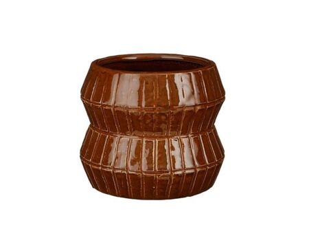 Bloempot Romeo H12,5cm - keramiek - bruin