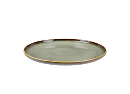 Bord Soraya Pearl Ø26,8cm - porselein - grijsgroen